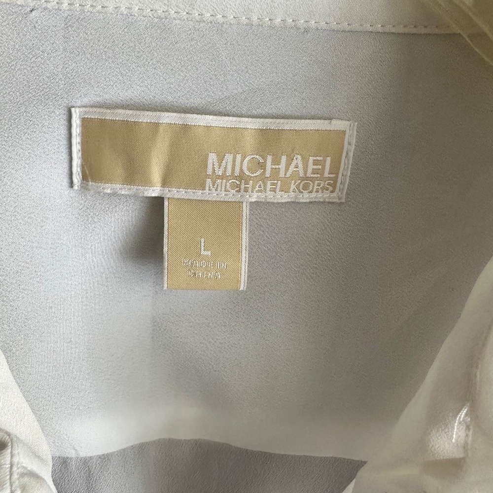Michael Michael Kors Solid White, Zip-Front Blouse - image 3